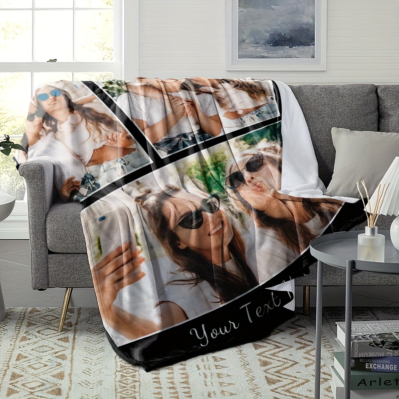 Personalized Design - 3-Photo Custom Photo & Text Flannel Blanket